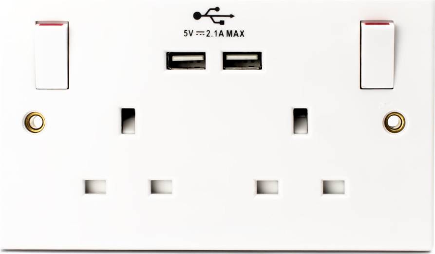 Status Plug Socket Double Switched Wall Socket
