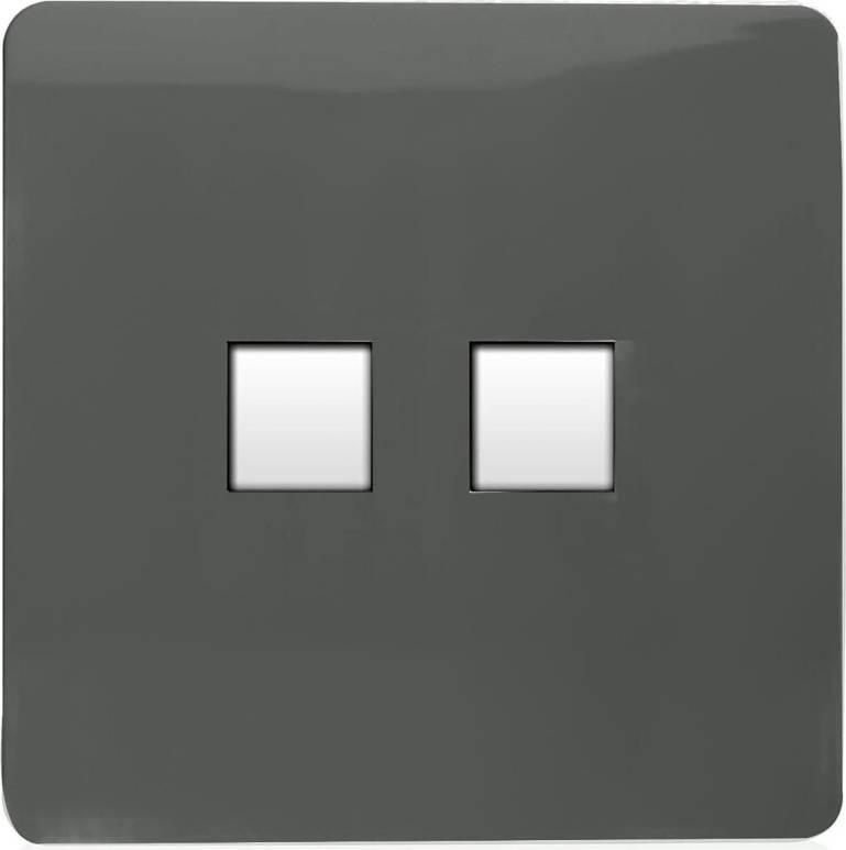 2 Gang RJ45 Cat 6 Ethernet Socket