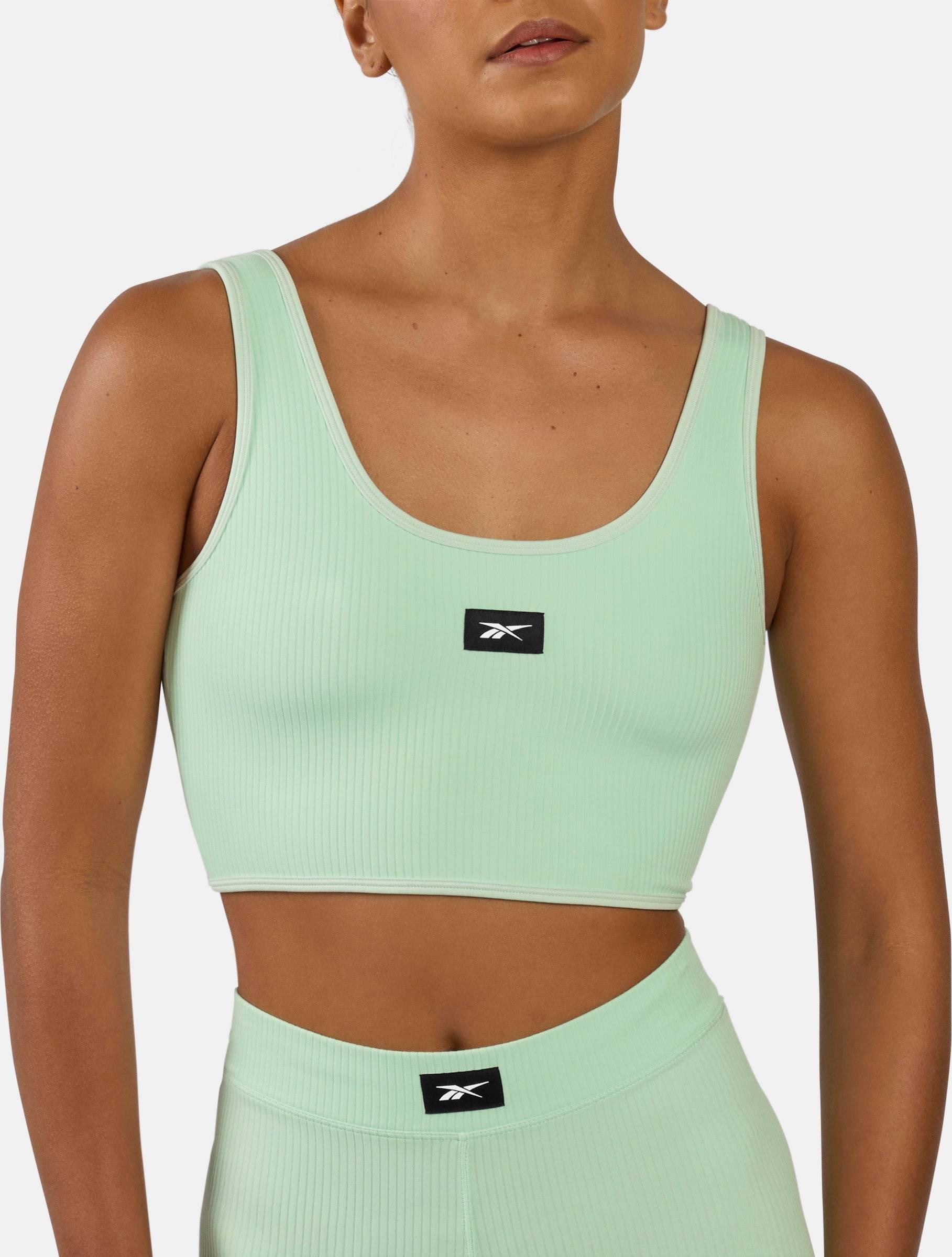 Reebok Rib Multi-Way Sports Bra Top Inverted Aqua