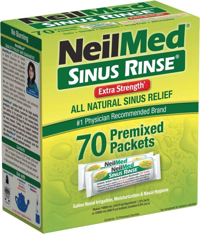 Neilmed sinus rinse Sinus Rinse Extra Strength Hypertonic Packets 70 Count