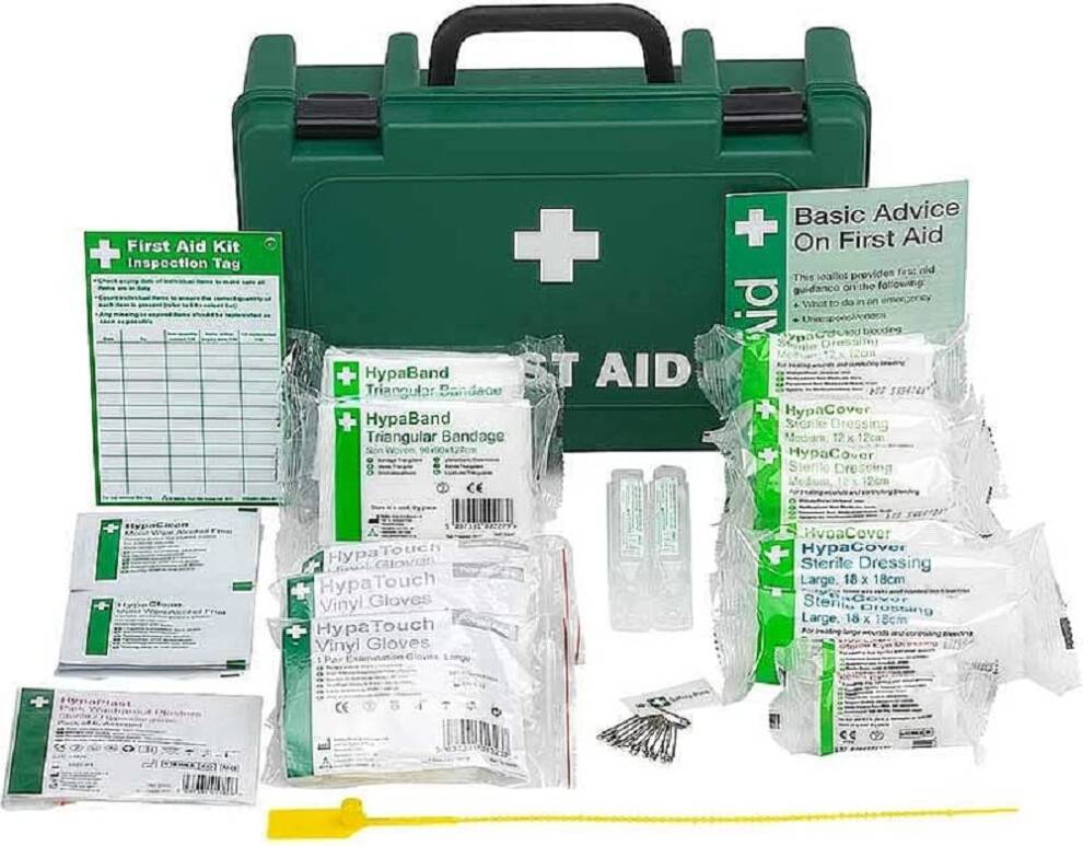 Safety First Aid Group Kit With Inspection Tags