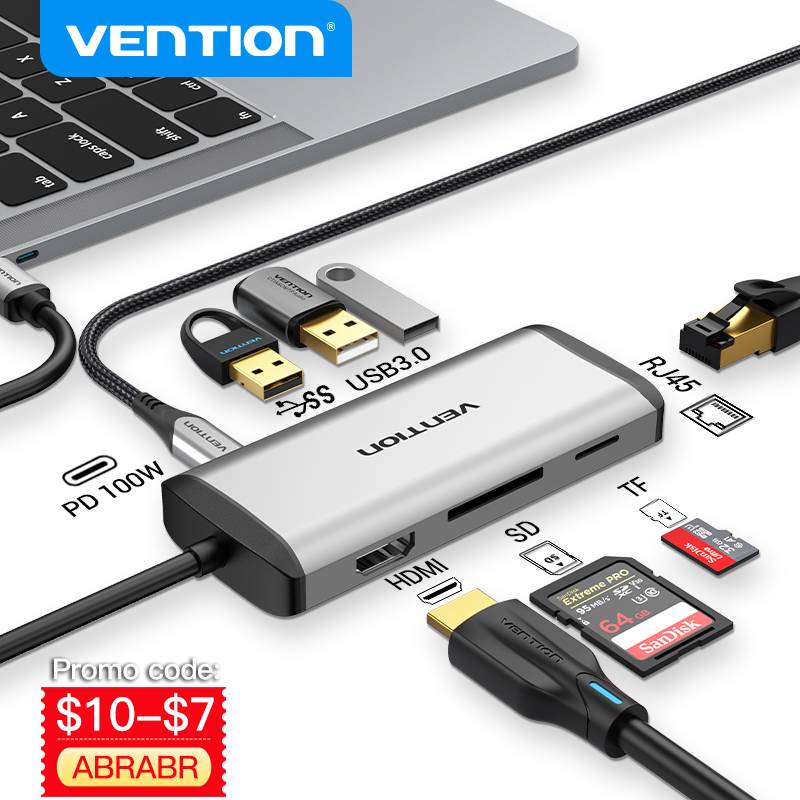 Vention USB C Hub 4K HDMI RJ45