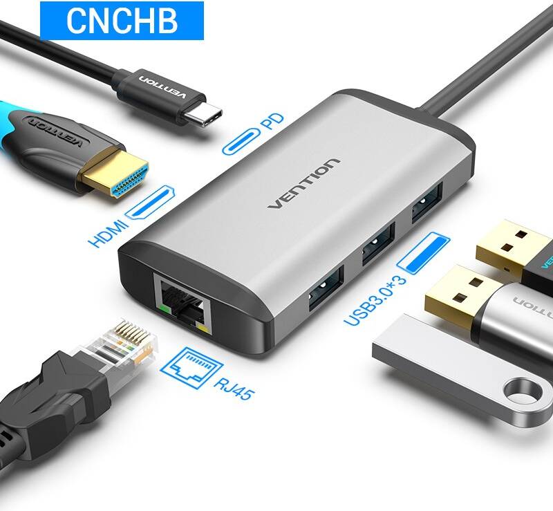 Vention USB C Hub 9 Portar RJ45