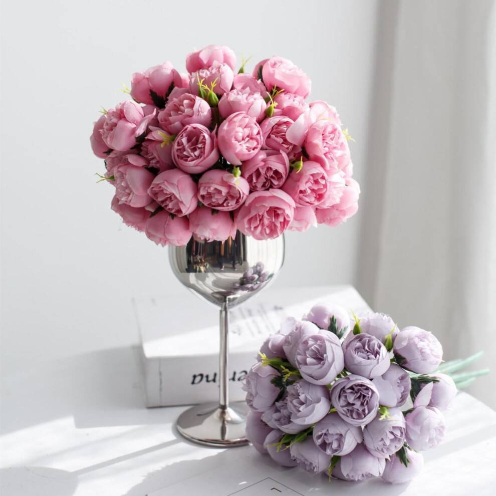 Artificial Ranunculus Bouquet Hot Red