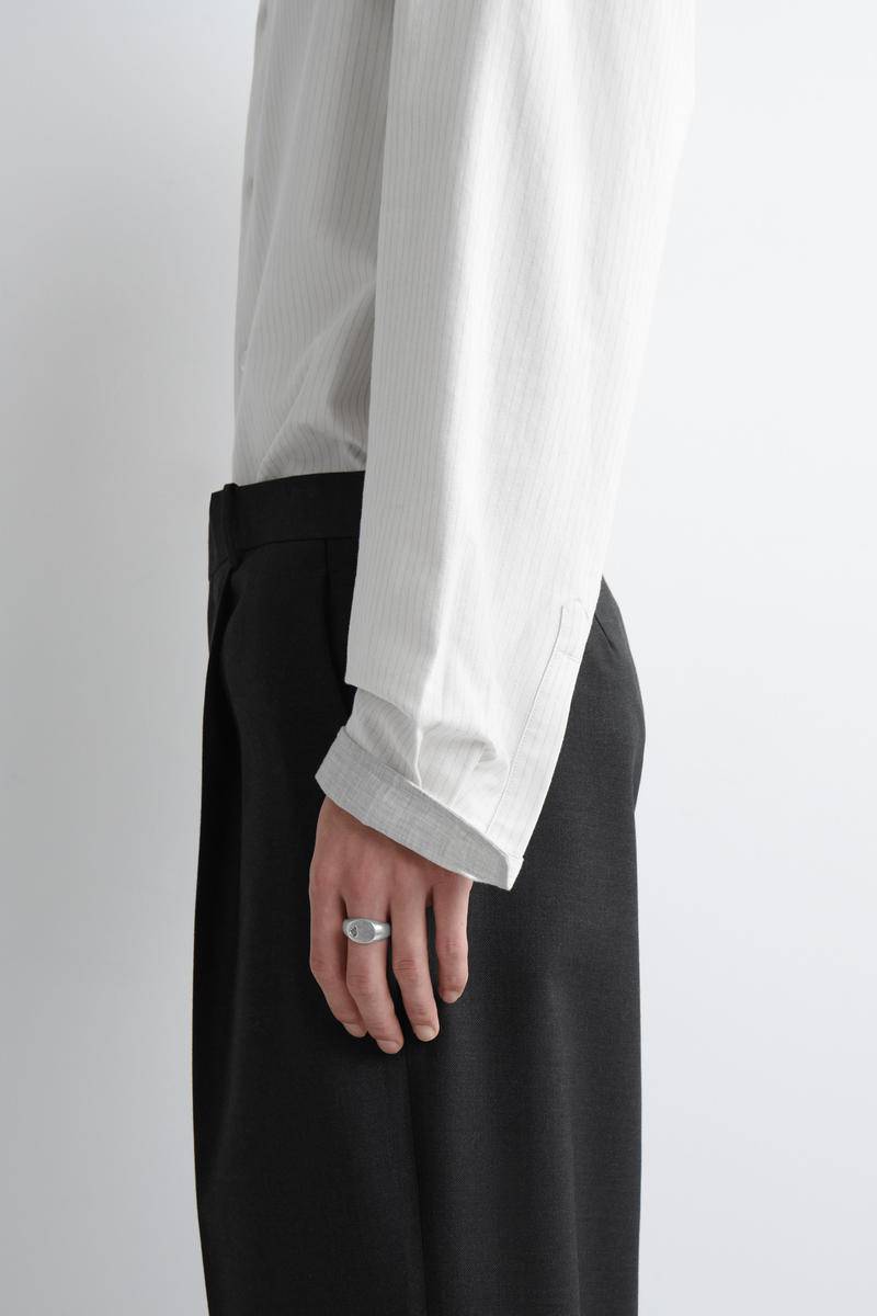COS Indented Signet Ring - Silver-colored