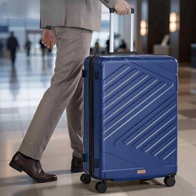 B&Q Expandable Large Abs Suitcase With Tsa Lock