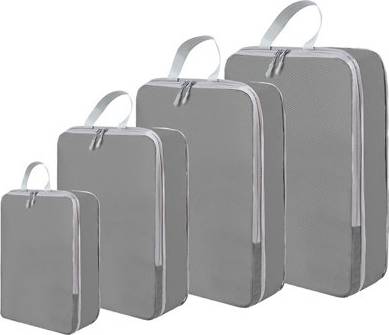 B&Q 4-Piece Grey Compression Packing Cubes Set