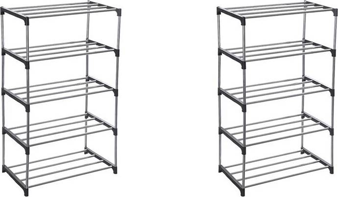 Typecat Stackable Small Shoe Rack 5-Tier Shoe Rack 2pcs