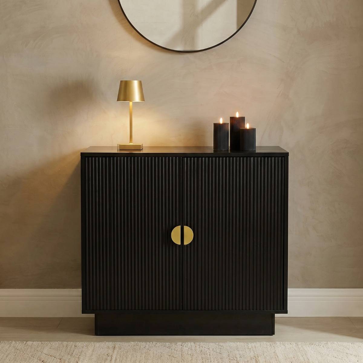 OHS Small Ribbed Sideboard Black Sideboard