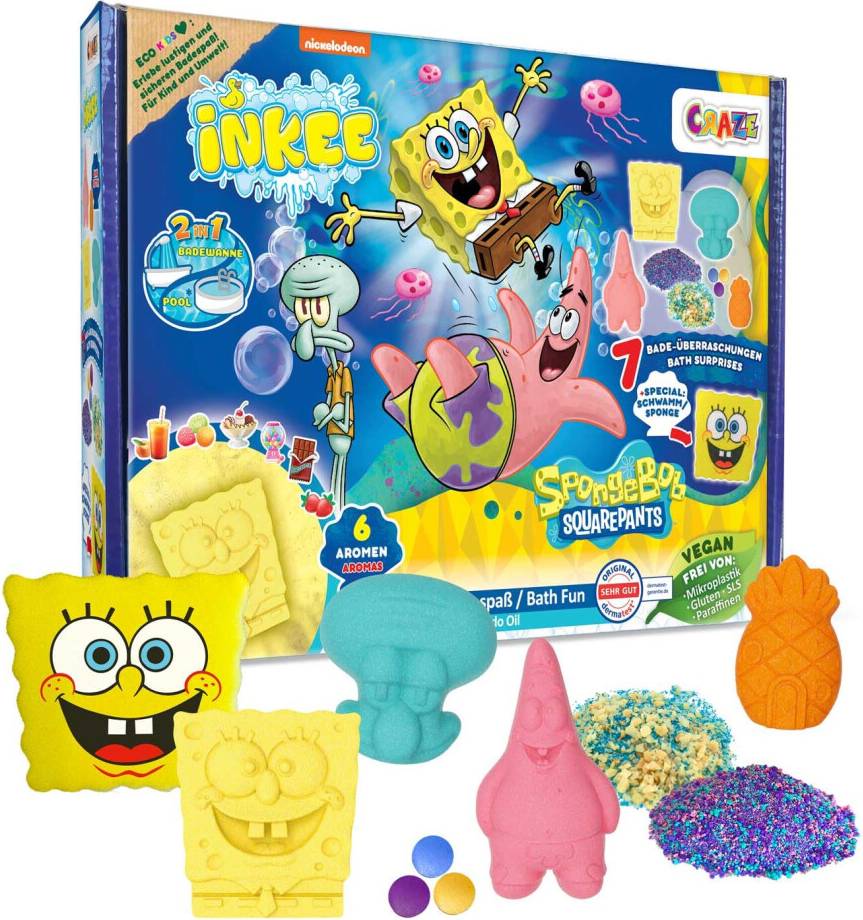 INKEE Gift Box Spongebob Bath Set 7 Additives