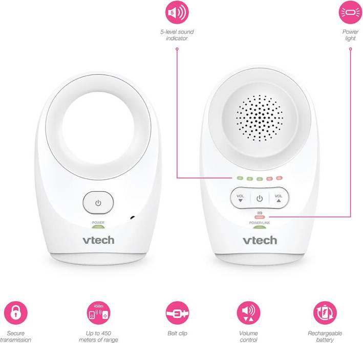 Vtech Baby Monitor DM1111 Multicoloured