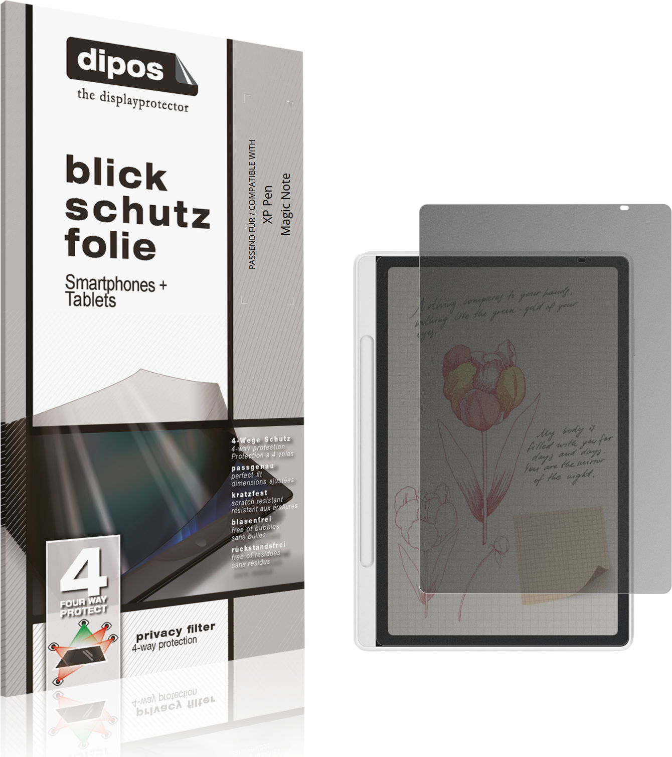 Dipos Screen Protector For Xp Pen Magic Note Privacy Filter