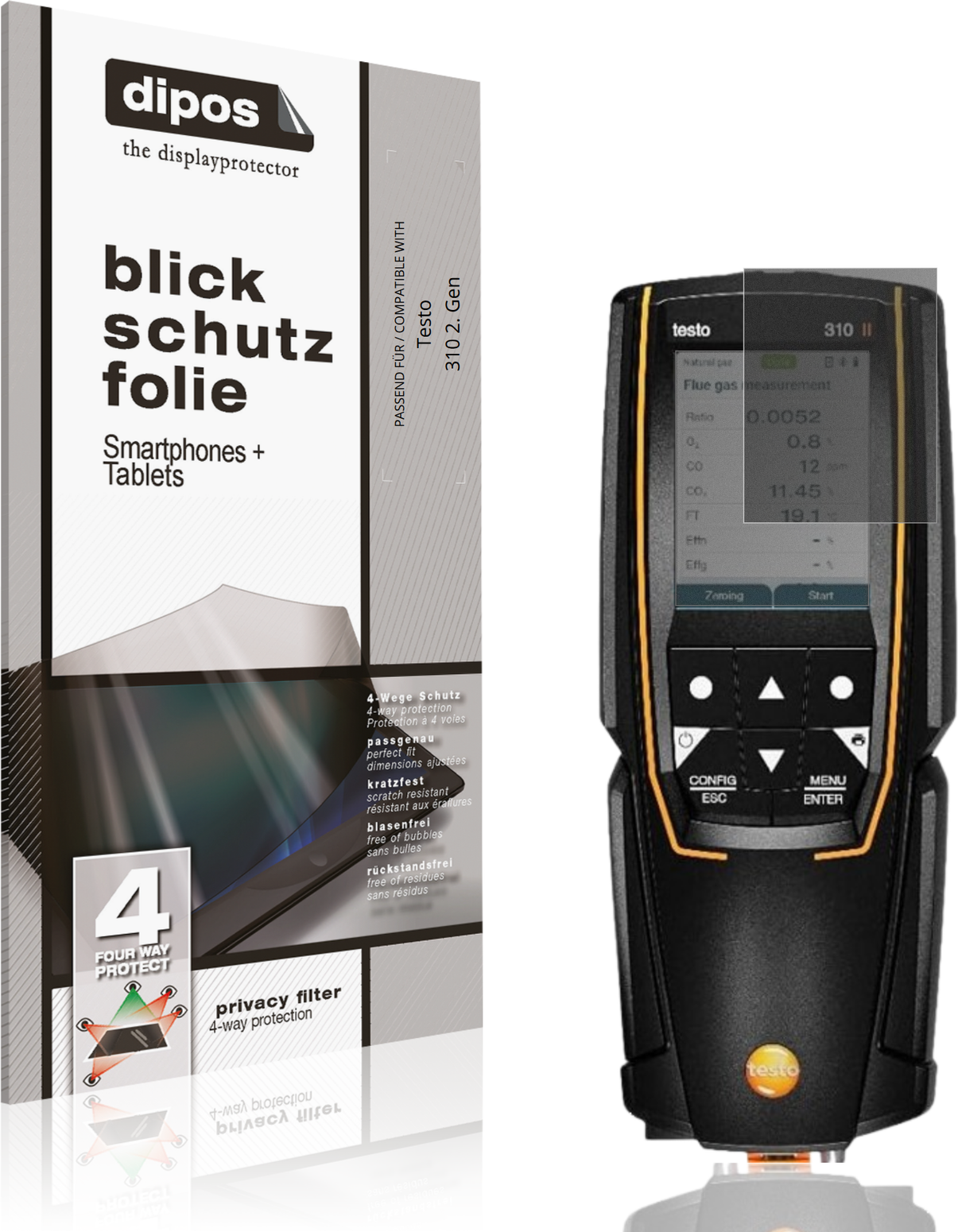 Dipos Screen Protector For Testo 310 2th Gen Privacy Filter
