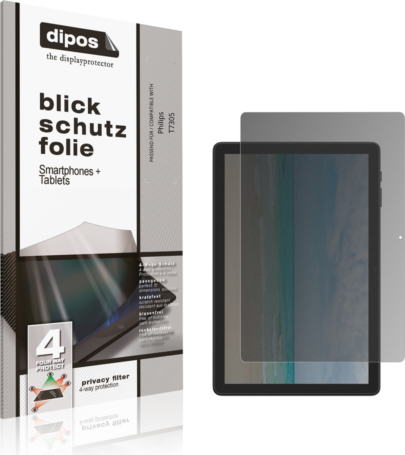 Dipos Screen Protector For Philips T7305 Privacy Filter