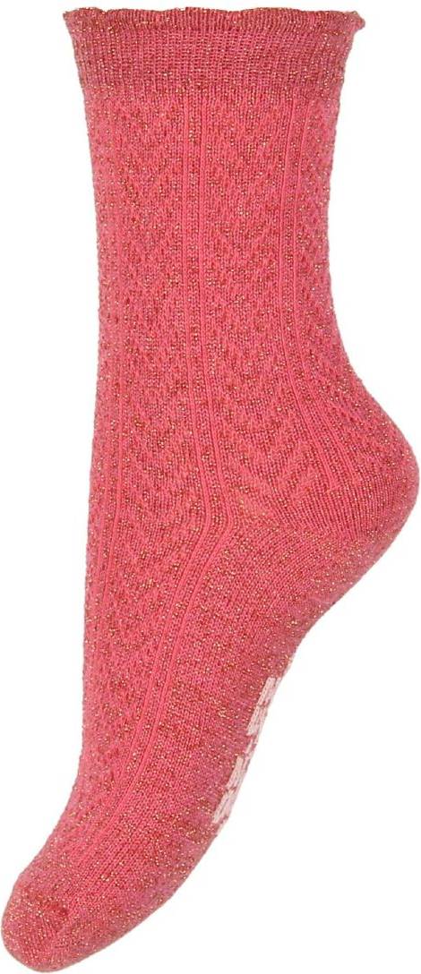 Melton Strumpor Rosa Med Guldglitter