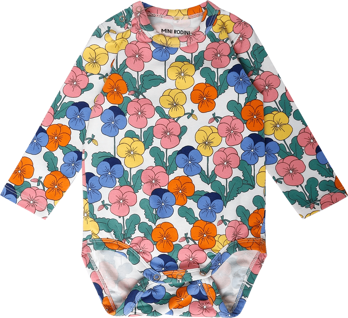 Mini Rodini Violas Aop Ls Body - Multi-patterned