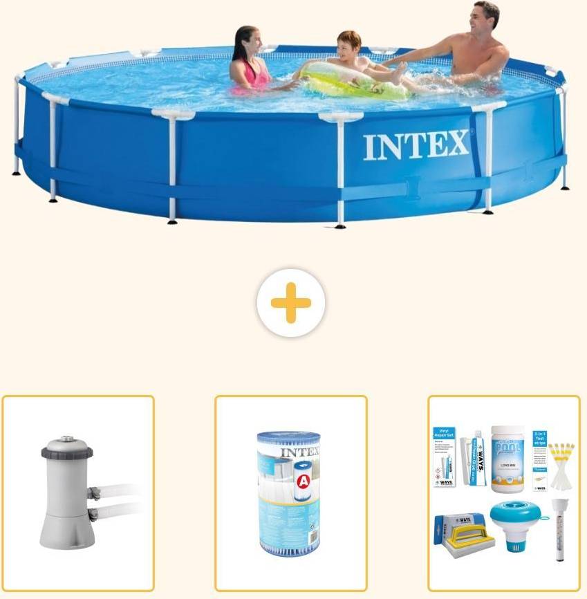 Intex Frame Pool Rund 366x76 cm 4-teilig