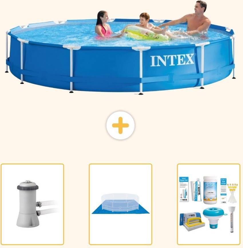 Intex Frame Pool Rund 366x76 cm 4-teilig