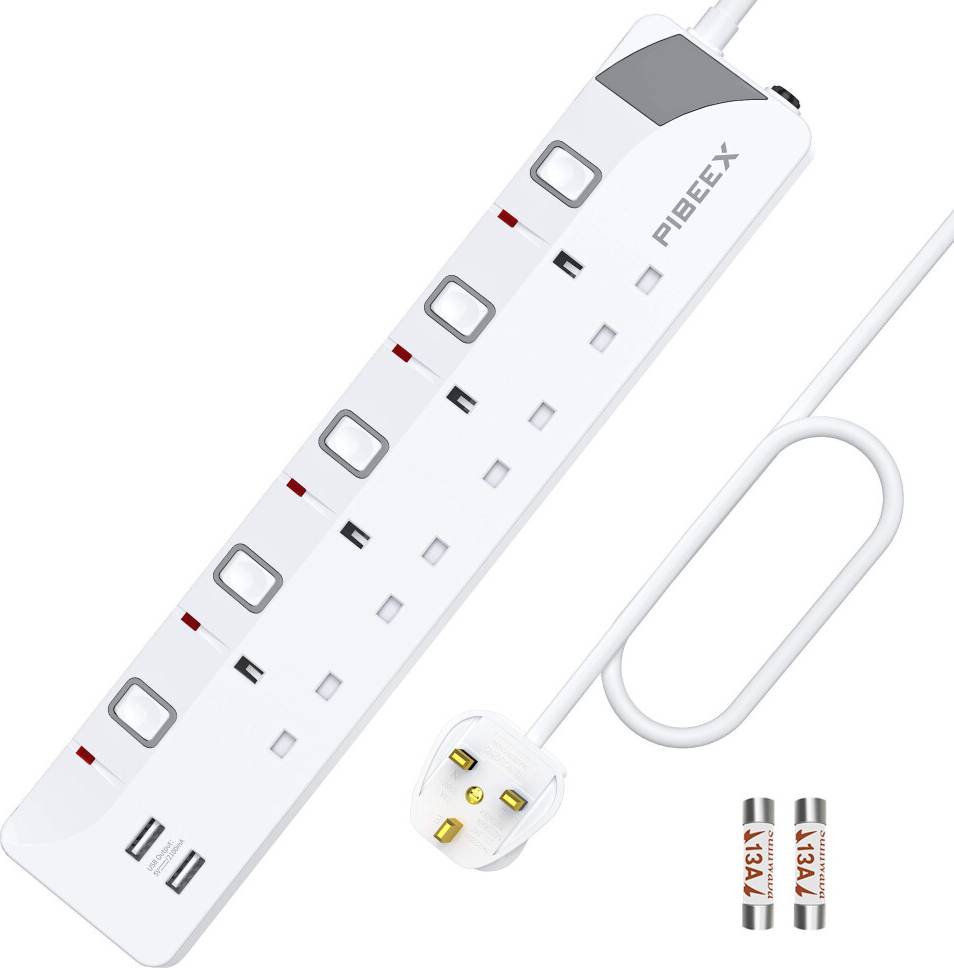 Plug sockets with usb Extension Lead 4 Way Plug Sockets