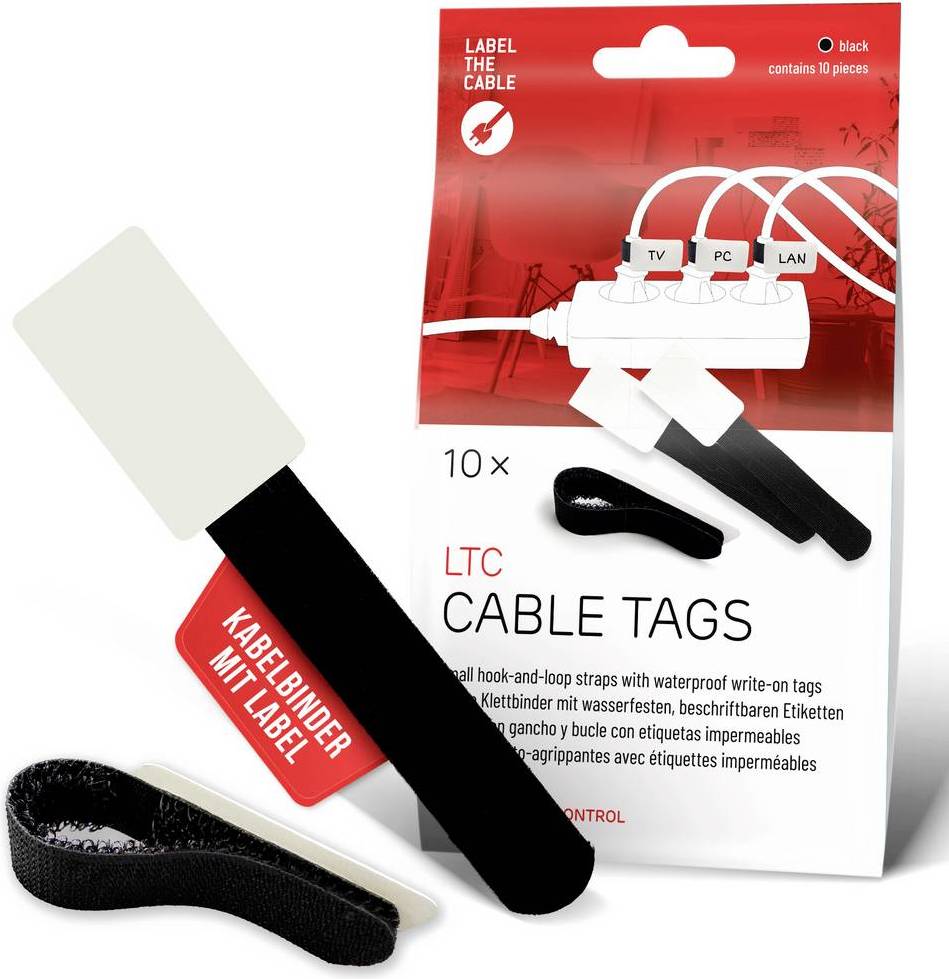 Label The Cable LTC Tags Hook and Loop Labels 10 pc