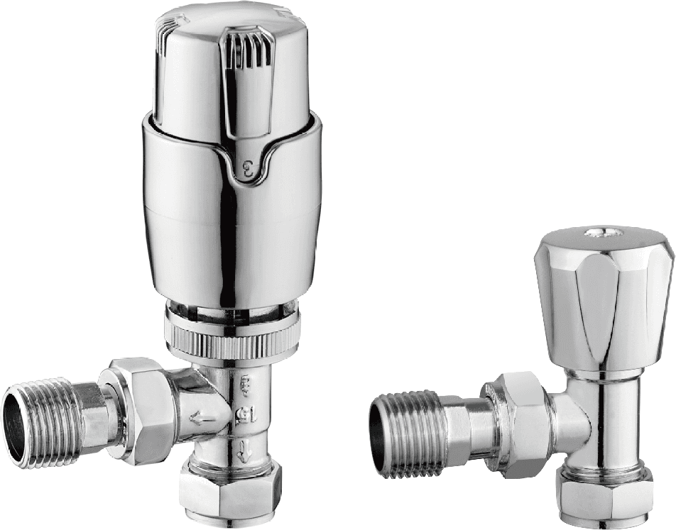 Astini Angled Thermostatic Radiator Valves - Chrome