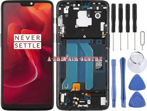 OnePlus 6 A6000 Tft Lcd Screen Touch Digitizer Assembly Black With Frame Kit