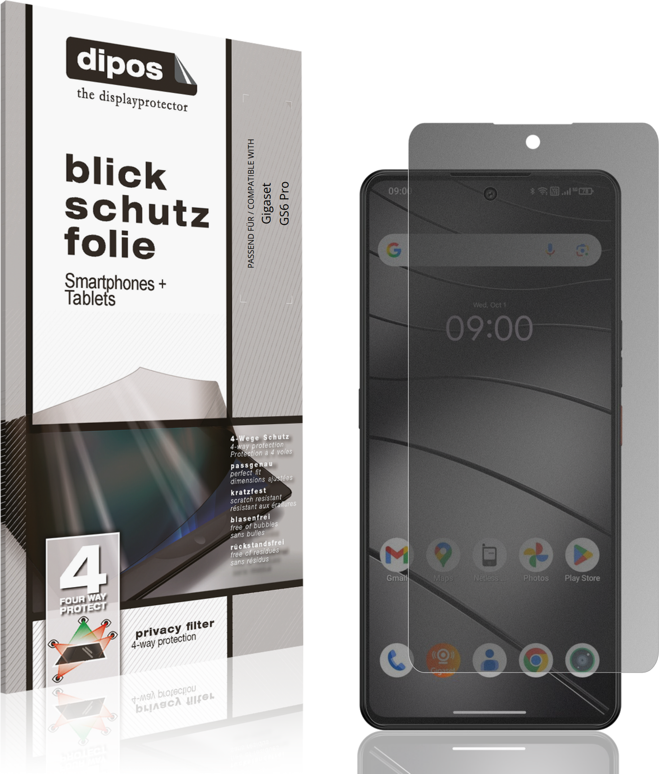 Dipos Screen Protector For Gigaset Gs6 Pro Privacy Filter