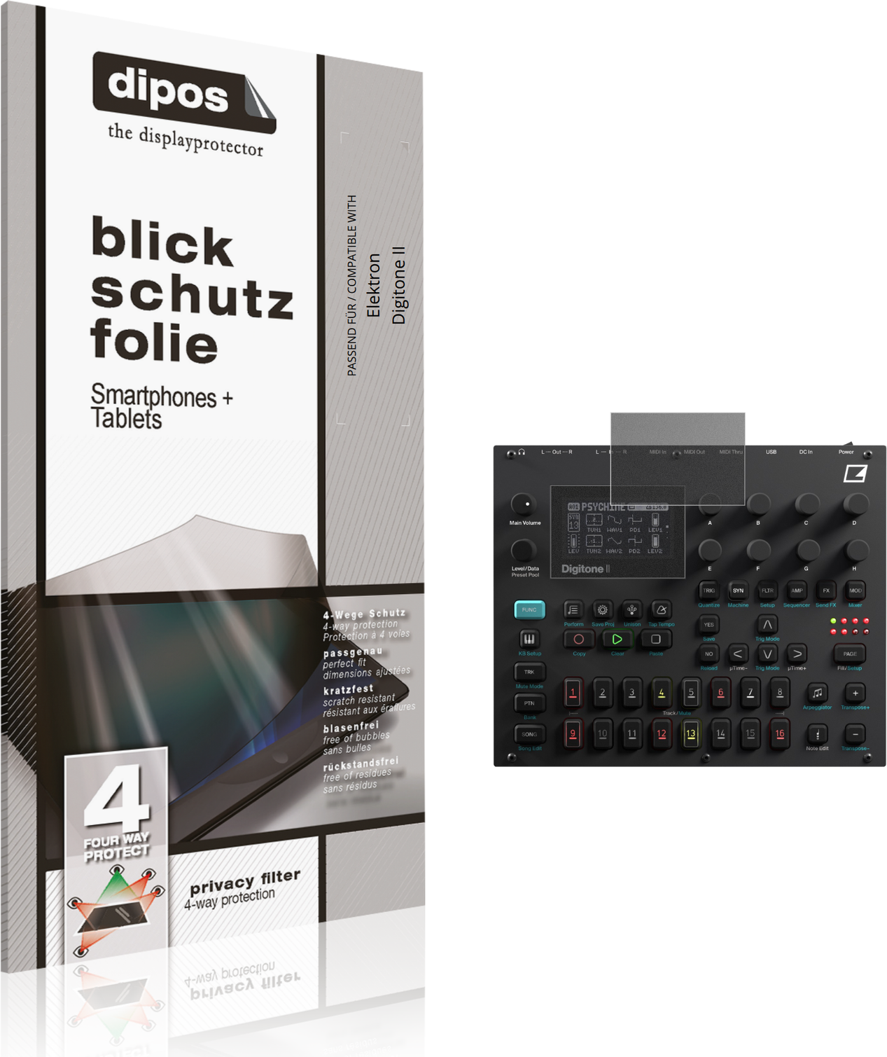 Dipos Screen Protector For Elektron Digitone II Privacy Filter