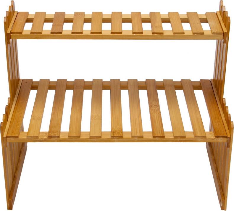 Saudism 2 Layers Bamboo Storage Rack