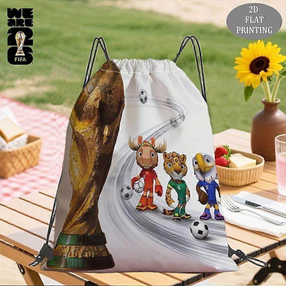 Mascots World Cup Trophy Drawstring Backpack