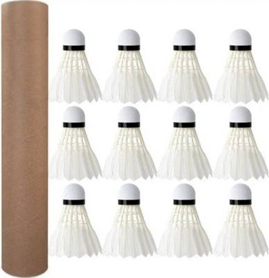 B&Q 12Pcs Training Goose Feather Shuttlecocks