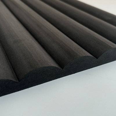 B&Q Ribbed Wall Panel Black Sample Size