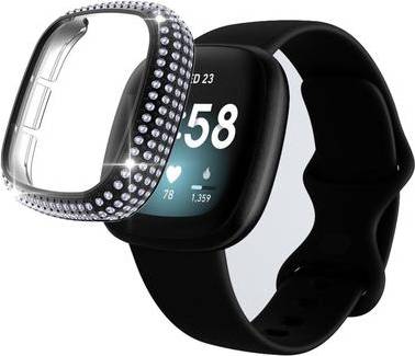 Fitbit Sense Versa 3 Rhinestone Décor Cover Black