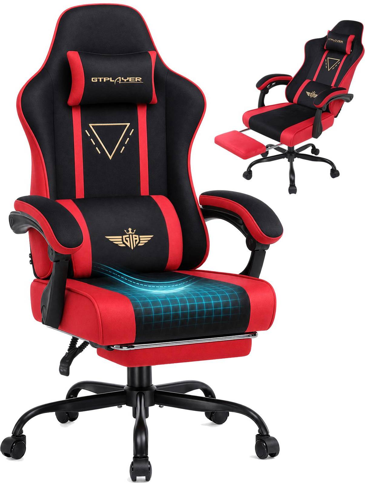 GTPLAYER Swiveling PC Racing Game Chair Red