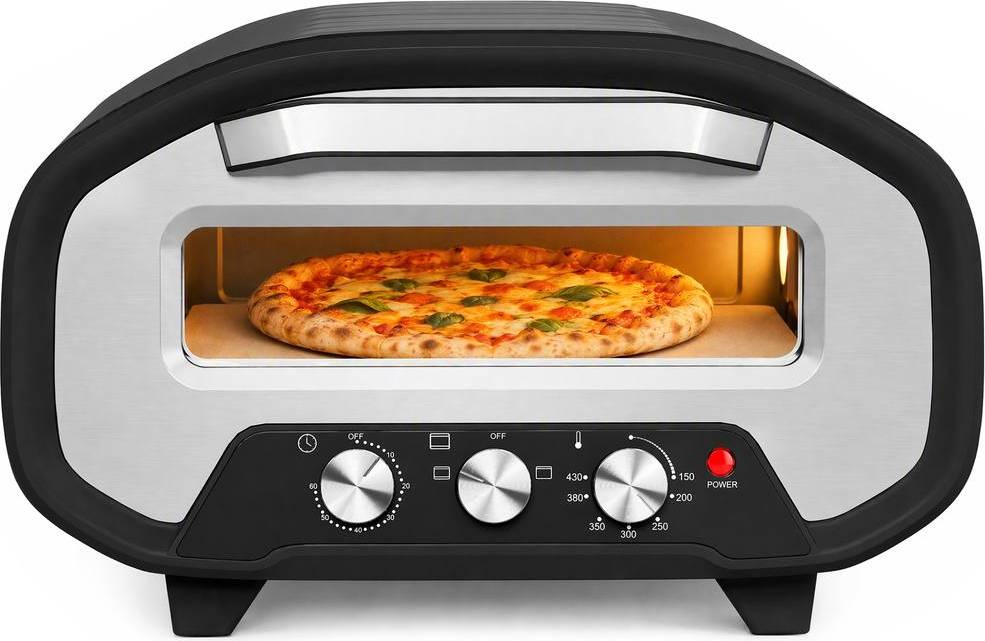 Homcom 12 Inch Electric Countertop Pizza Maker With 3 Knob Control
