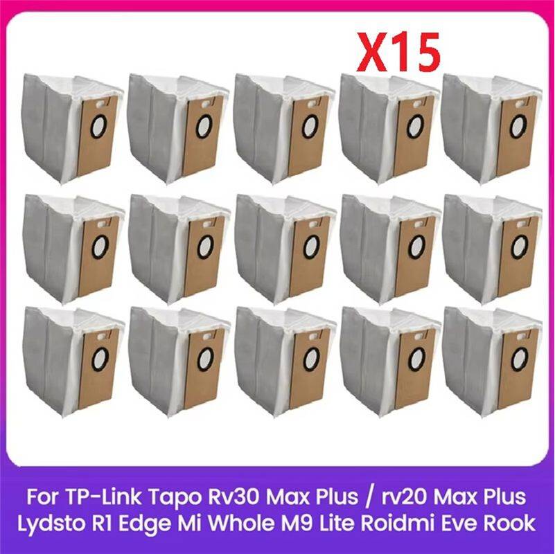 Tapo rv30 Tlily Dust Bag for Tapo RV30 Max RV20 Max Lydsto R1 MiWhole M9 Lite Eve Rook Vacuum 15PCS