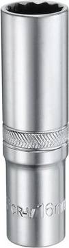 Uxcell 1/2 Drive 16mm 12-Point Deep Socket 78mm Socket Bit