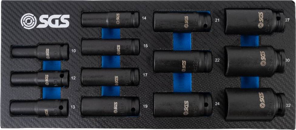 SGS 13pc 1/2in Drive Deep Impact Socket Set Socket Bit