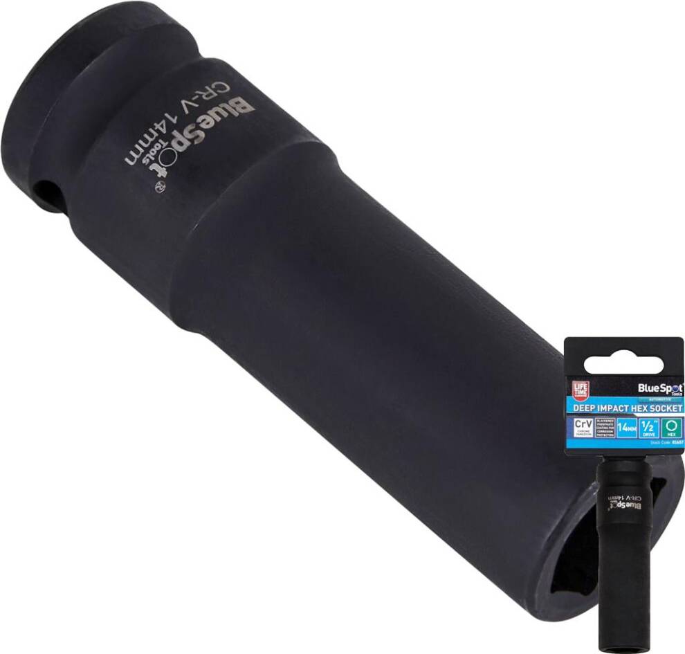 Blue Spot Tools Deep Impact Hex Socket 14mm 1/2 In Drive Socket Bit