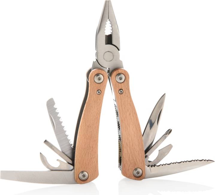 XD Trä Multitool Med Logotyp Brun Multiverktyg