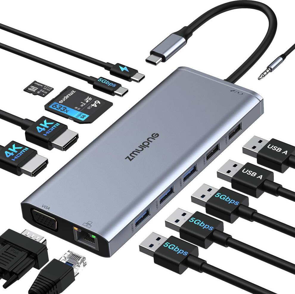 Usb thunderbolt ethernet Docking Station Dual Monitor Adapter