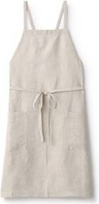 Muji Cross Back Linen Kitchen Apron Check Forklæde Sort
