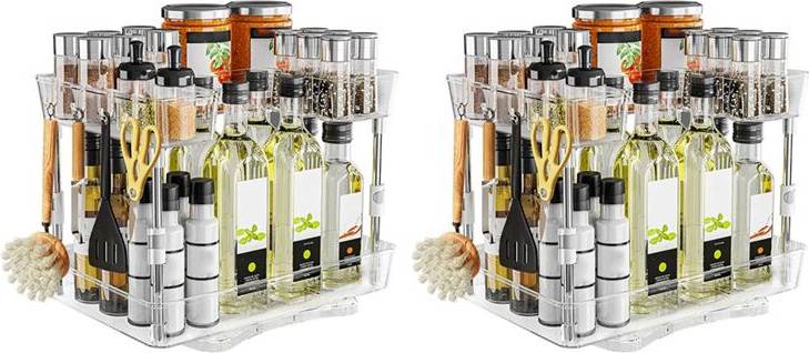 Tlily Double Layer Multi Function Rotating Rack Two Pack
