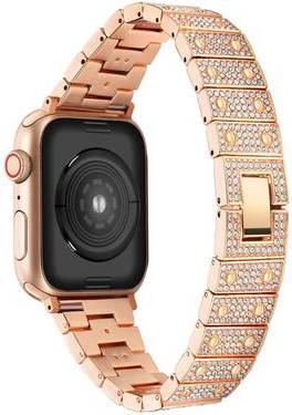 Apple Watch 41mm Rhinestone Décor Watch Strap Rose Gold