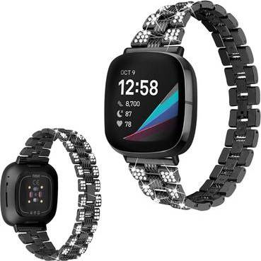 Fitbit Sense Versa 3 Rhinestone Watch Band Black