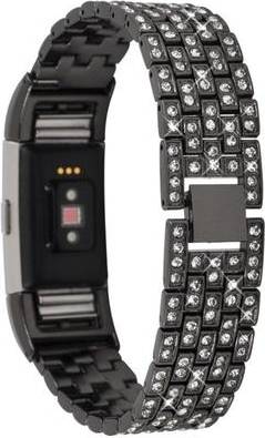 Fitbit Charge 2 Stylish Rhinestone Watch Strap Black