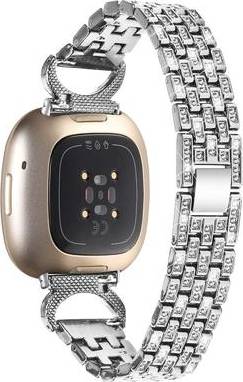Fitbit Sense 2 Versa 4 Rhinestone Stainless Steel Strap