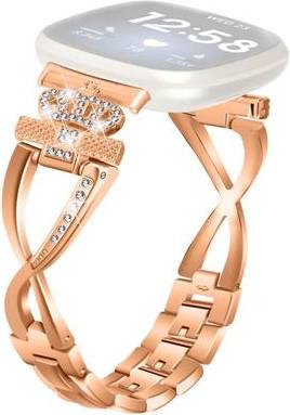 Fitbit Sense 2 Versa 4 Crown Rhinestone Décor Alloy Strap