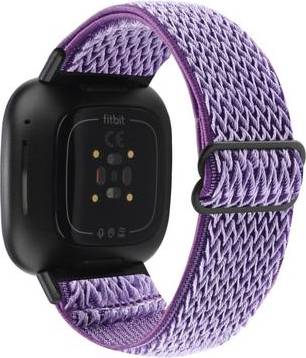 Fitbit Sense Versa 3 Nylon Wave Pattern Watch Strap Purple