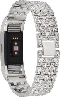 Fitbit Charge 2 Stylish Rhinestone Watch Strap Silver